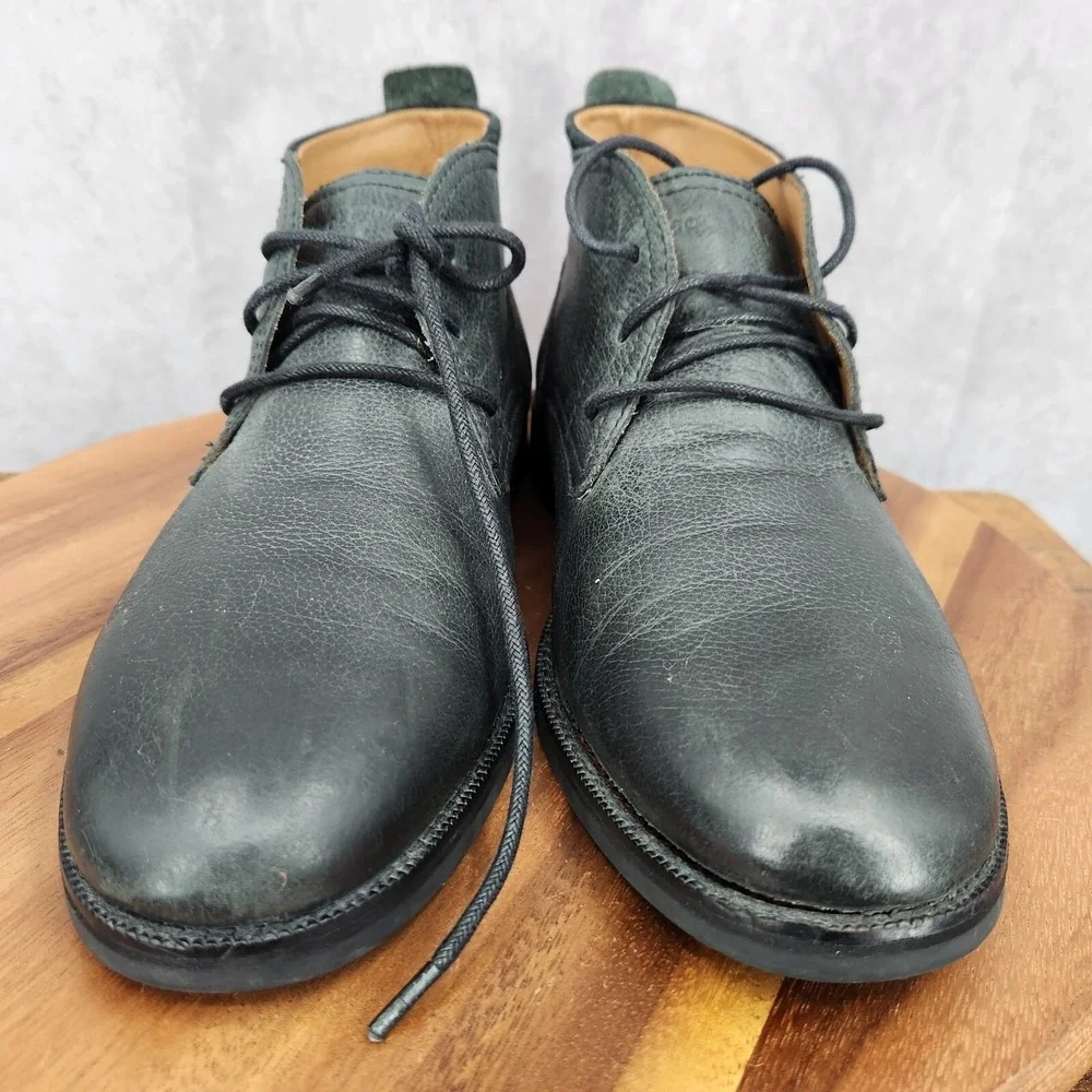 Cole Haan Chukka Boots Mens 11 M Ogden Stitch Black Leather Lace Up Ankle C24524